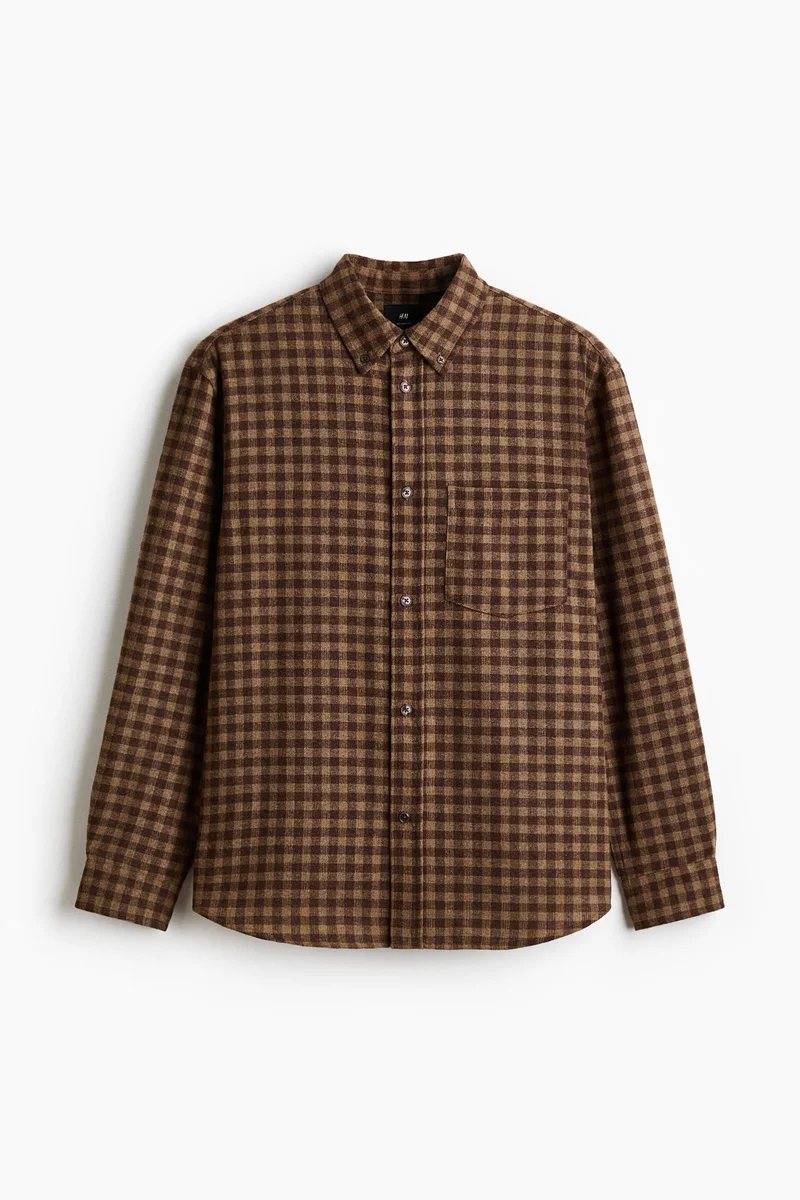 H&M  Relaxed Fit Wool-blend shirt for Men | Best Price UAE